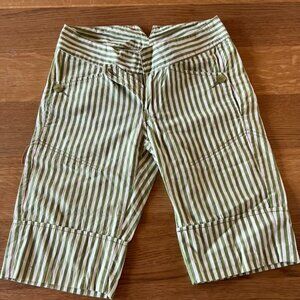 Fornarina Green & White Striped Cropped Pants